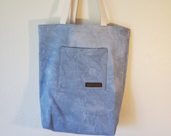 Hand-Dyed Handmade Canvas Tote Bag | Made in USA | Light Blue
