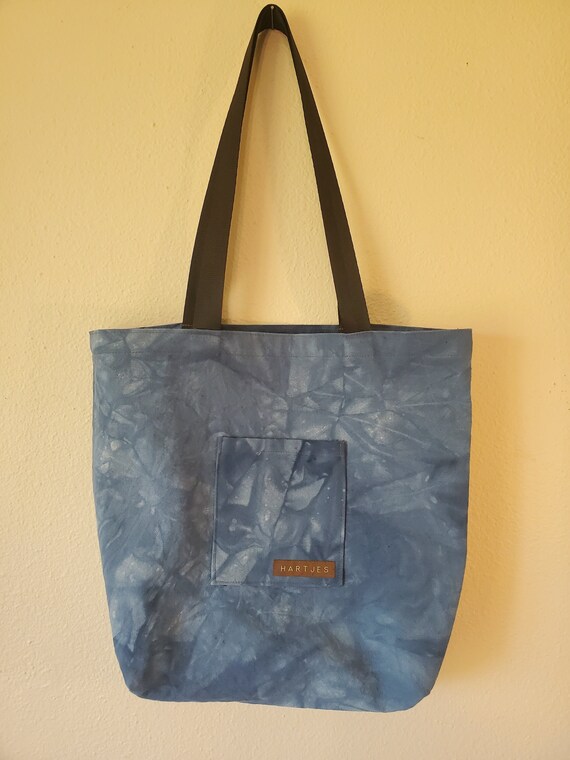 Hand-Dyed Handmade Canvas Tote Bag | Made in USA | True Blue