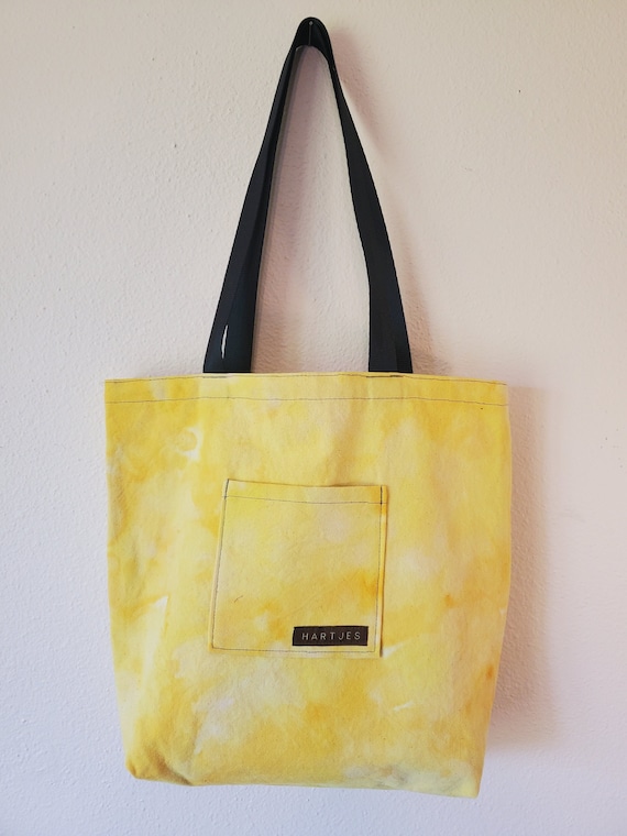 Hand-Dyed Handmade Canvas Tote Bag | Made in USA | Golden Yellow