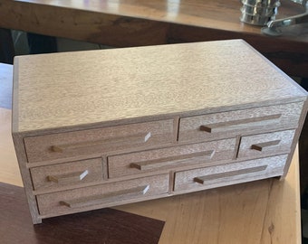 Mahogany 7 drawer chest with custom mahogany pulls