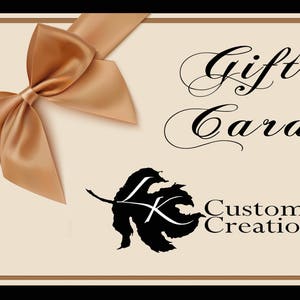 Gift Card LK Custom Creations Certificate All Increments Hand Painted Custom Artwork Last Minute Gifts Birthday Holidays
