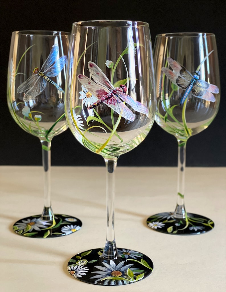 Insect Wine Glass Custom Hand Painted Outdoor Nature | Etsy