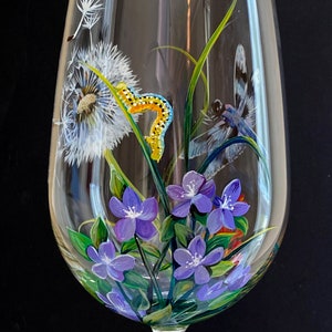 Insect Wine Glass Custom Hand Painted Outdoor Nature Collectible ...