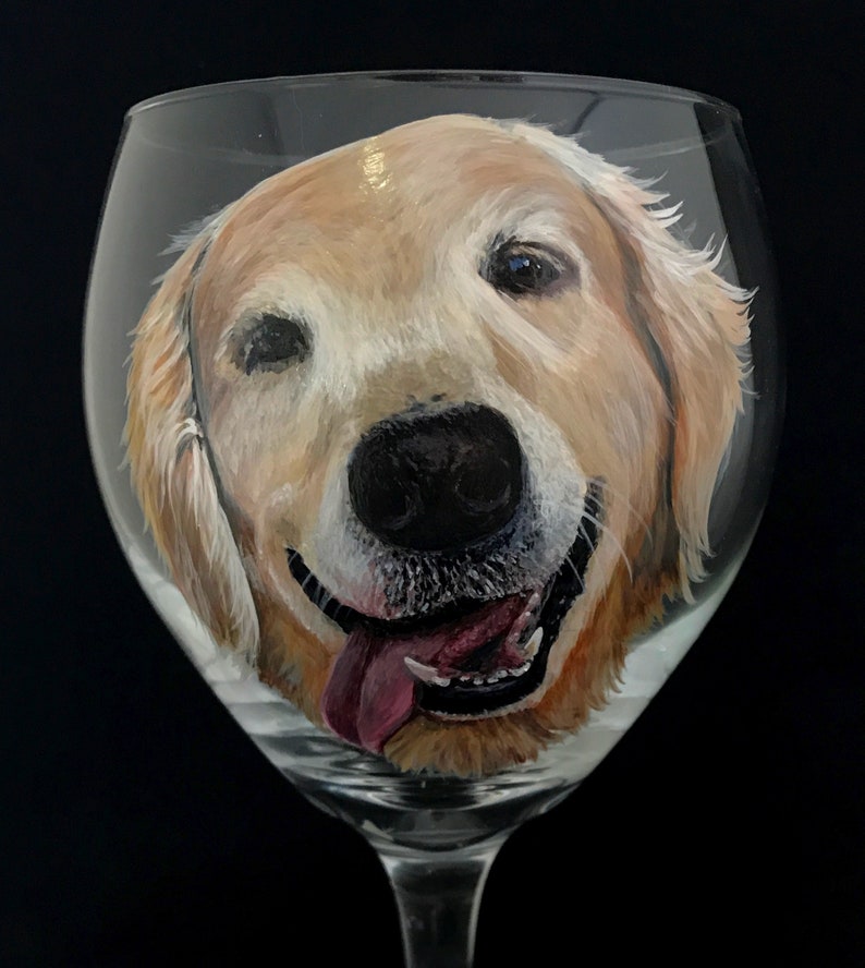 Pet Portrait Hand Painted Glassware Wine Glass Dog Cat Animal Memorial Collectible Unique Gift Beer Mug Personalized Custom from your Photos image 8