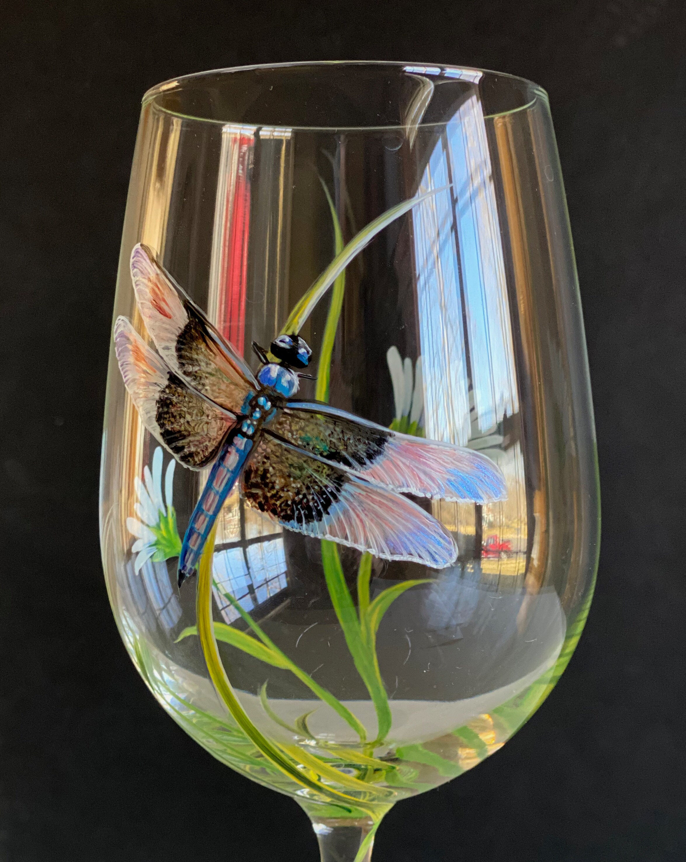 Insect Wine Glass Custom Hand Painted Outdoor Nature | Etsy