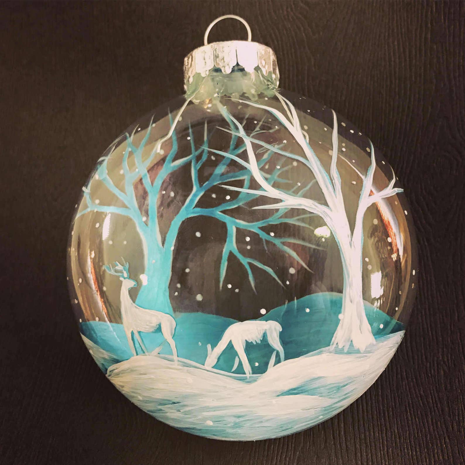 Christmas Tree Ornament Hand Painted Winter Wonderland 3D Etsy