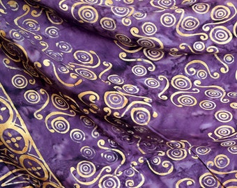 Sarong 1.85m x 1.15m, extralanges Tuch Pareo Lunghi Schal Wickelrock dunkellila spiral