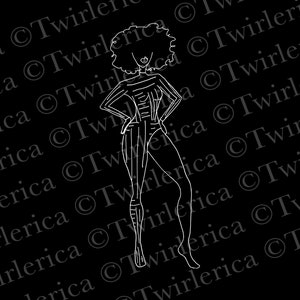 PNG Majorette One Leg Costume Printable File Design for Digital Download Print Your Own Stickers Shirts Mugs Gifts Baton Twirler HBCU Dancer