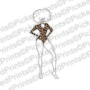 PNG Majorette Leopard Costume Printable File Design for Digital Download Print Your Own Stickers Shirts Mugs Gifts Baton Twirler HBCU Dancer