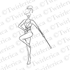 PNG Classic Majorette Sketch Printable File Design for Digital Download Print Your Own Stickers Shirts Mugs Gifts Baton Twirler Twirling