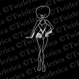 PNG Majorette Fringe Costume Printable File Design for Digital Download Print Your Own Stickers Shirts Mugs Gifts Baton Twirlers HBCU Dancer
