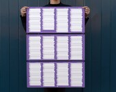 SALE the last 2018 large sturdy wall calendar screen printed in purple