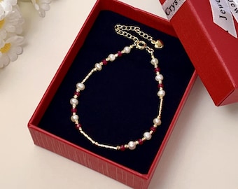 Real Pearl Bridal Bracelet, Dainty Freshwater Pearl Bracelet, Freshwater Pearl Beaded Bracelet, Wedding Pearl Jewelry, Bridesmaid Gifts