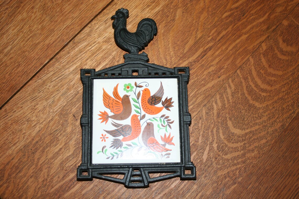 Vintage Cast Iron Enesco Hot Plate Wall Hanging Etsy