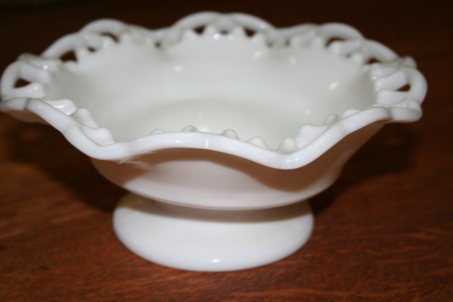 Milk Glass Pedestal Candy Dish/serving Bowl Etsy
