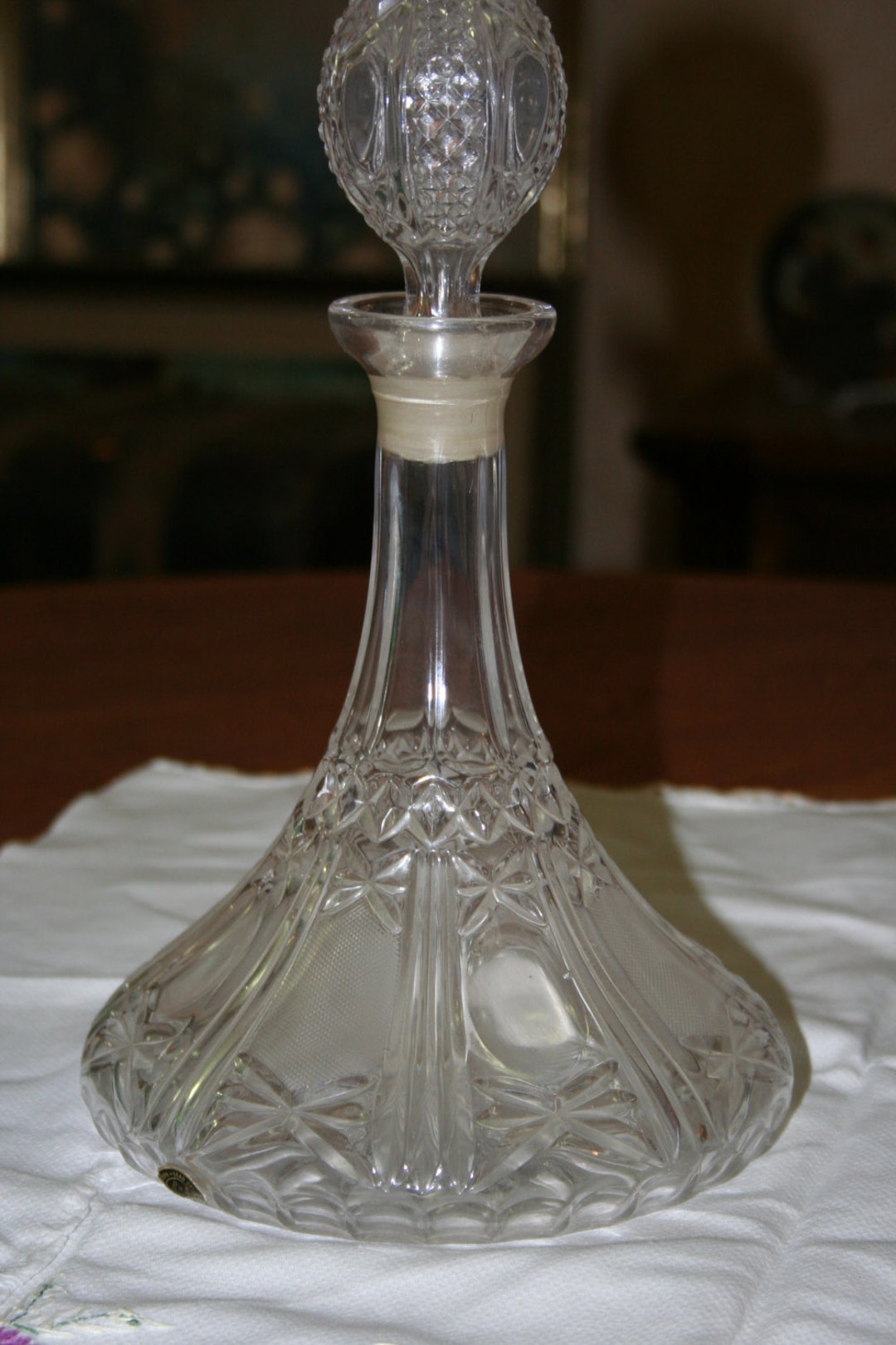 24 Lead Crystal Decanter Hand Cut Made in Italy Etsy