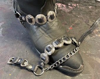 Vintage 90s Frye Side Zip Harness Boots Engineer Boots Ankle