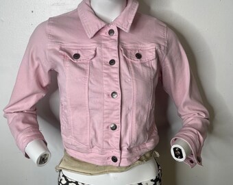 denim jacket pink colour