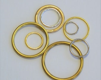 Hollow Brass and Metal Rings ideal for Dorset Buttons
