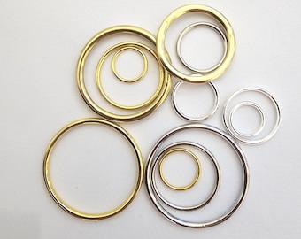 Hollow Brass and Metal Rings ideal for Dorset Buttons