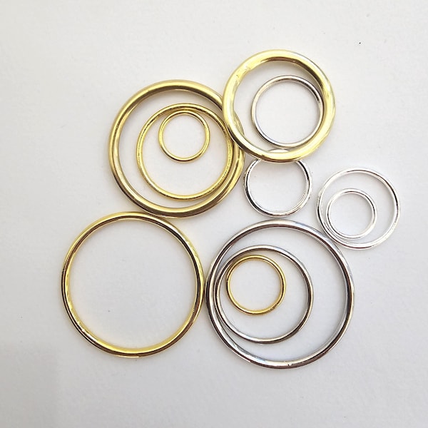 Hollow Brass and Metal Rings ideal for Dorset Buttons