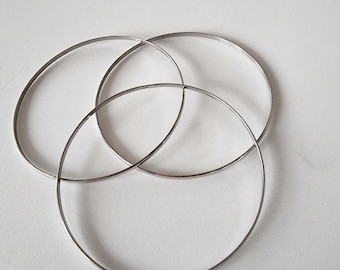 Fine Stainless Steel Women's Girls Round Bangle ideal for Dorset Buttons