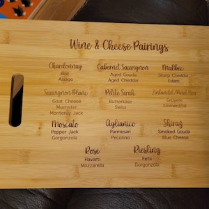 Fichier d'accords vins et fromages, plateau de fromages SVG et téléchargement de fichier PNG, fichier de planche à découper, fichiers Glowforge, vin et fromage SVG