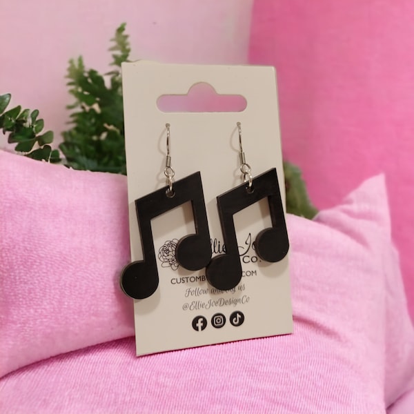 Music Note Earring SVG and PNG File Download, Wood Earring File Download, Laser Earring File, Stud and Dangle Earring File Download
