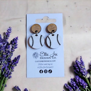 Baseball Layered Earring SVG and PNG File Download, Painted Wooden Earring File Download, Laser Earring File
