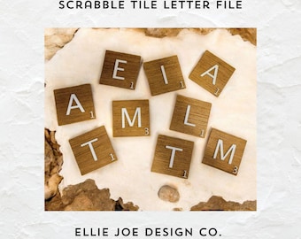 Scrabble Tile SVG - Full Alphabet Scrabble Tile File for Laser - Scrabble Tiles File