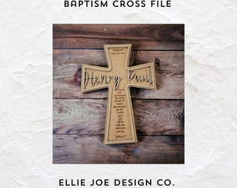 Baptism Cross SVG and PNG File Download, Godparent Baptism Gift File Download