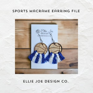 Sports Macrame Earring Bundle SVG and PNG File Download, Wooden Earring File Downloads, Glowforge SVG Files, Sports Earring Files