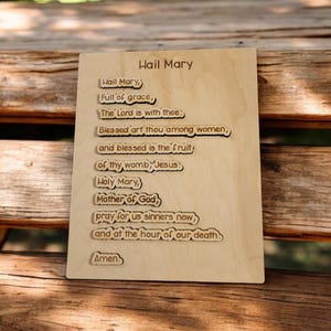 Hail Mary Puzzle SVG File Download, Prayer Puzzle File Download