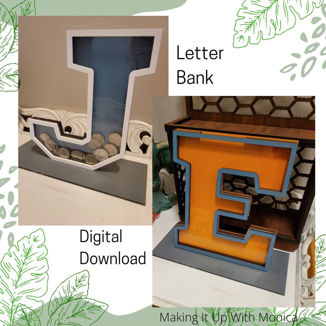 Letter A Piggy Bank SVG & PNG File Download 3D or Etsy