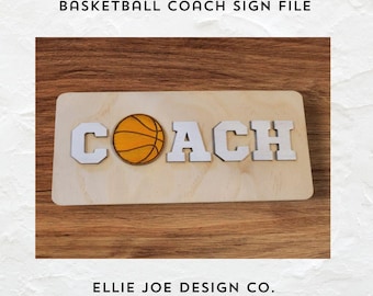 Basketball Coach Sign File SVG Download for Laser Machines or Other Cutting Machines