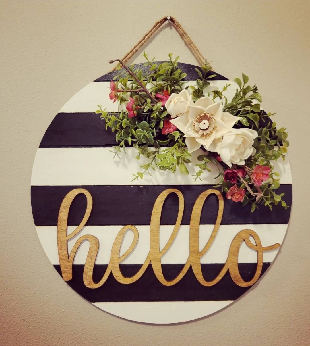 Hello Sign File, Front Door or Entry Sign SVG and PNG Download, Laser ...