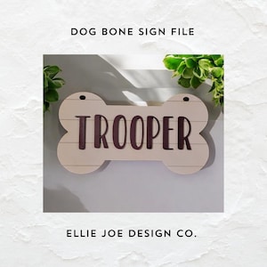 Bone Sign File, Dog or Cat Sign SVG File Download, Laser Cut and Engraved Sign File Download