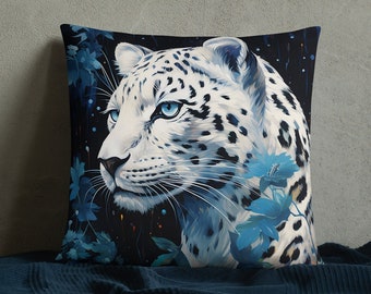 White Leopard Throw Pillow