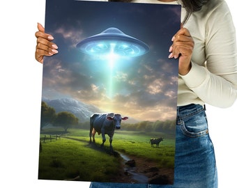 UFO Cow Abduction Poster