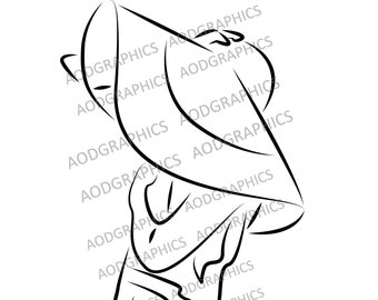 Imágenes Prediseñadas de Dama con sombrero, Vector de pintura y sorbo de Mujer con sombrero, arte lineal imprimible
