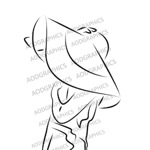 Images clipart de femme au chapeau, vecteur de peinture et de gorgée femme au chapeau, dessin au trait imprimable