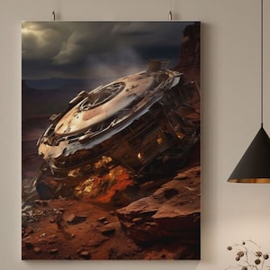 Alien Spaceship Crash Landing Poster