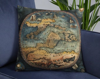 Decorative Flat Earth Throw Pillow