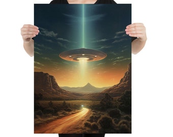 Beaming Home UFO Sci-fi Poster