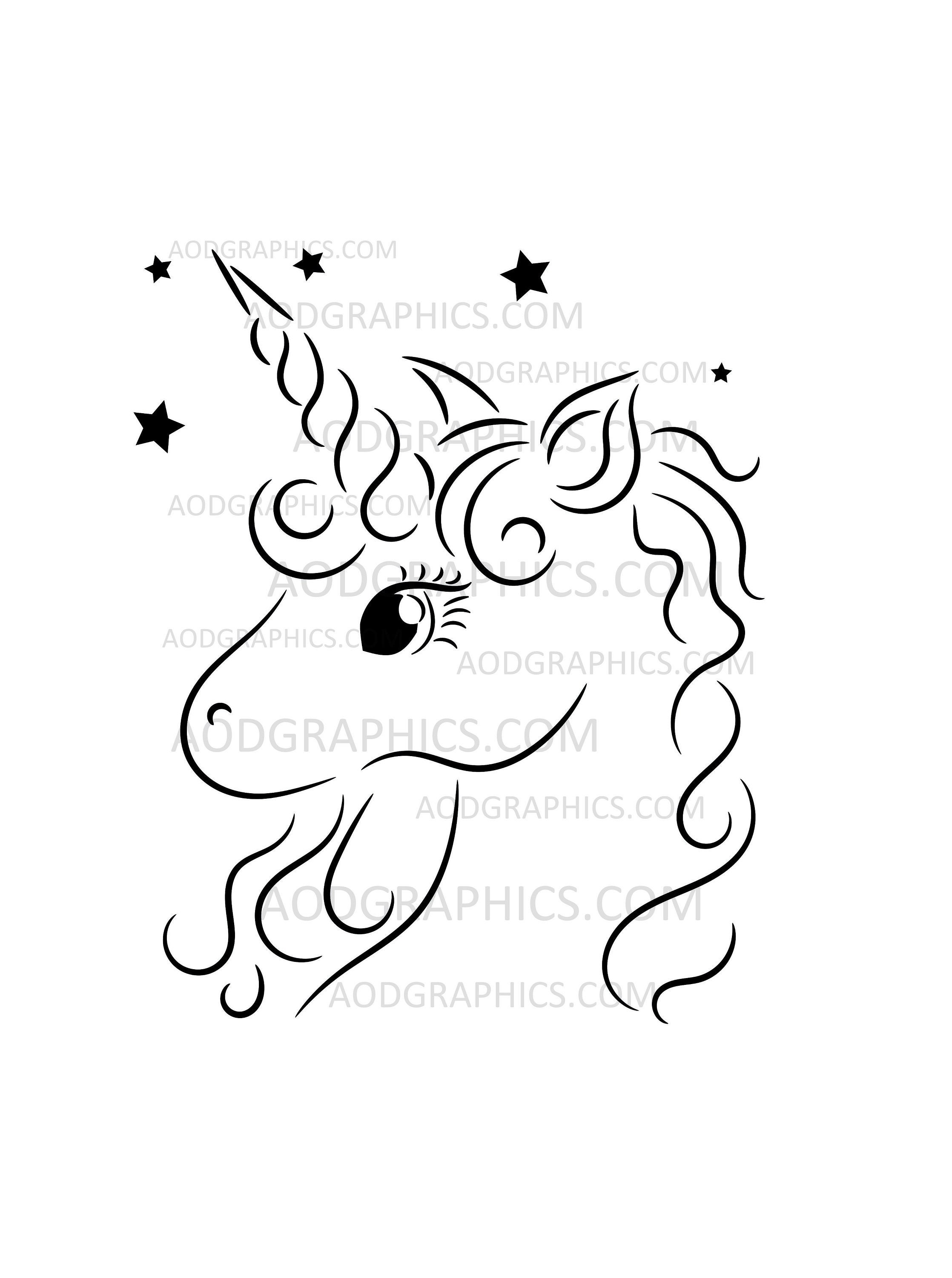 Pre-sketched Unicorn Unicorn Paint Party Design Printable | Etsy
