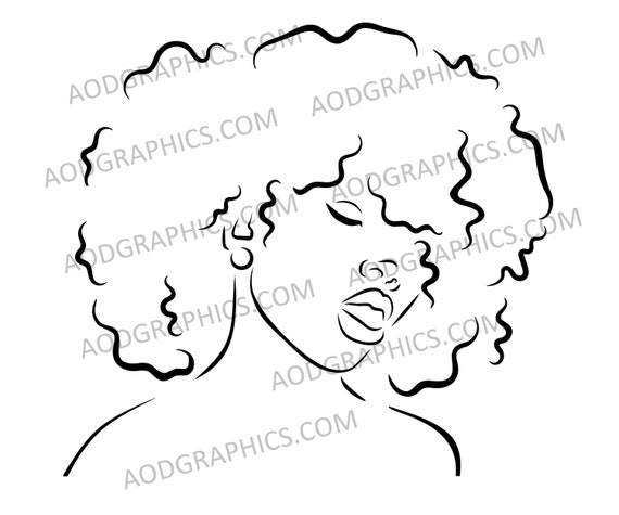 afro hair woman stencil art paint sip black woman etsy