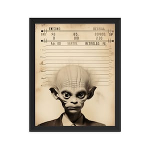 Alien "Vaxar" Mugshot Framed Poster