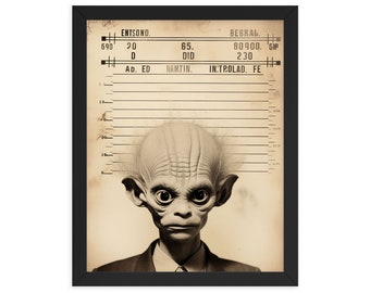 Alien "Vaxar" Mugshot Framed Poster