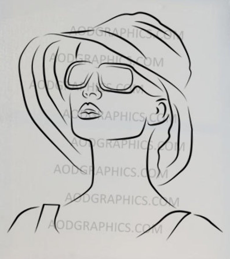 Lady in Sunglasses Stencil Woman Stencil Paint Party Stencil Etsy