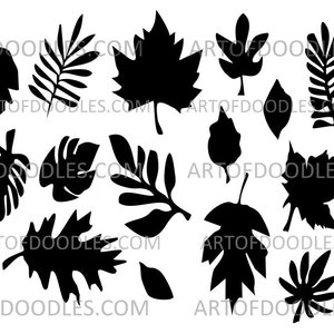 Leaves Stencil, Leaves Cut Out, Leaves Silhouette, Laser Cutouts